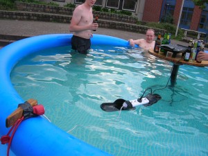 BBG in the pool Do NOT do this at home!