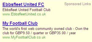 Ads on .tel below the main listing.